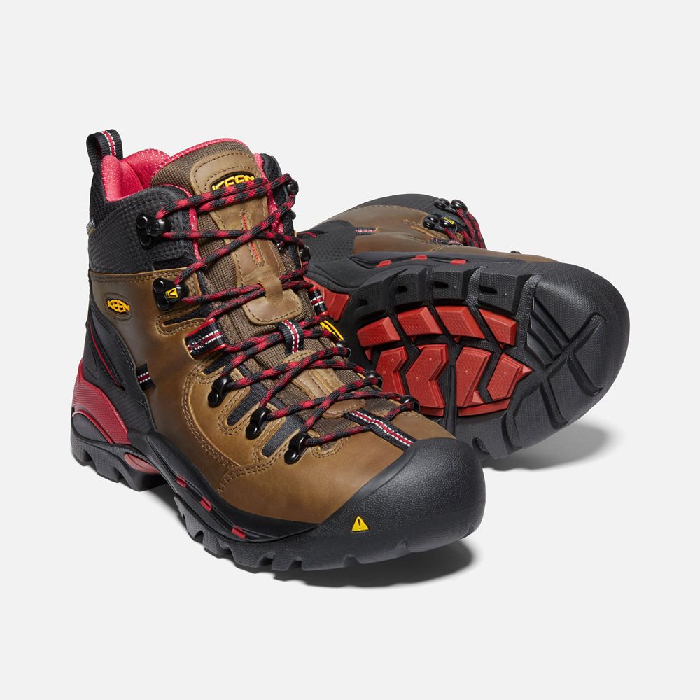 Keen Arbetskängor Herr Bruna/Svarta - Pittsburgh 6\" (Steel Toe) - 169580YDP